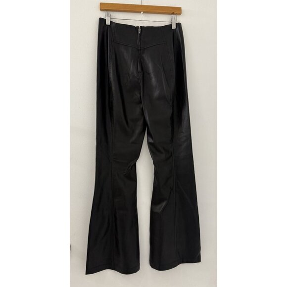 Free People We The Free Women’s Flare Slit Faux Leather Pants Black Size 30 - Picture 4 of 9